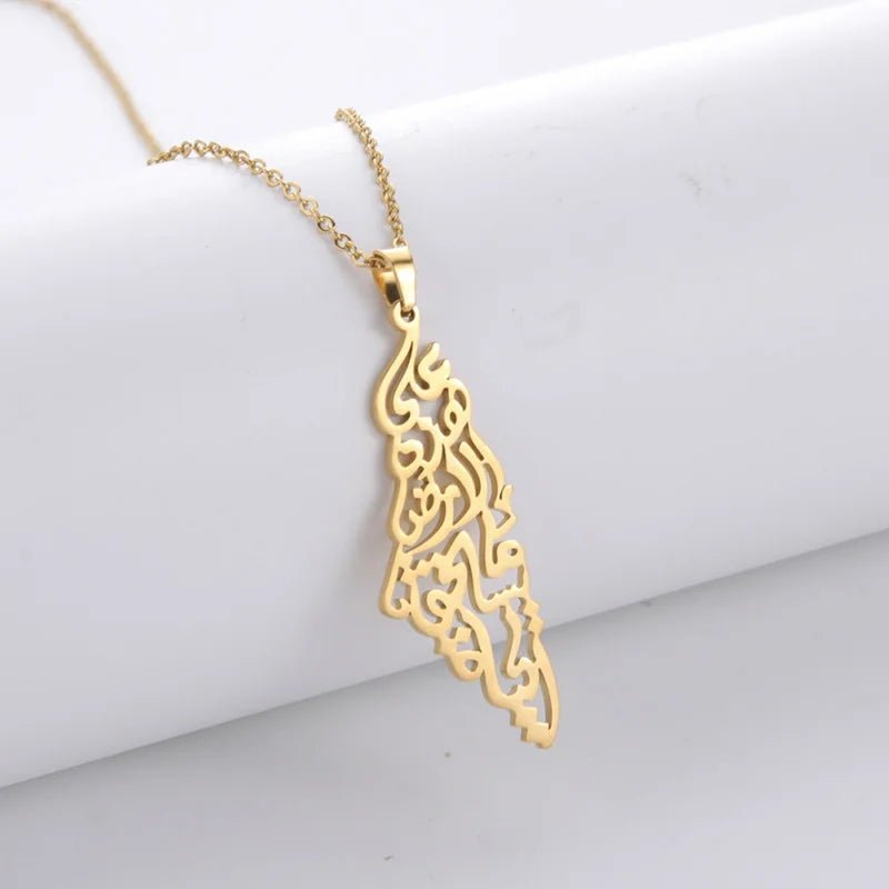 Arabic Calligraphy Palestine Pendant Necklace - Arabic Treasure