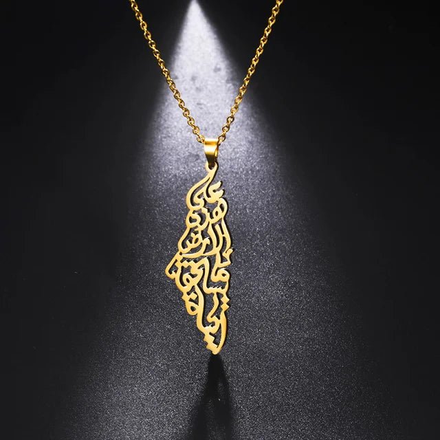 Arabic Calligraphy Palestine Pendant Necklace - Arabic Treasure