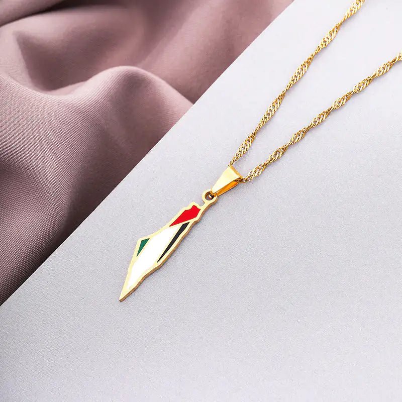 Palestine Flag Necklace - Arabic Treasure