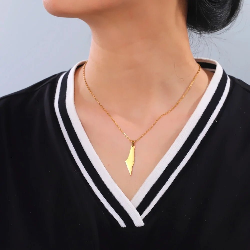 Palestine Map Pendant Necklace - Arabic Treasure