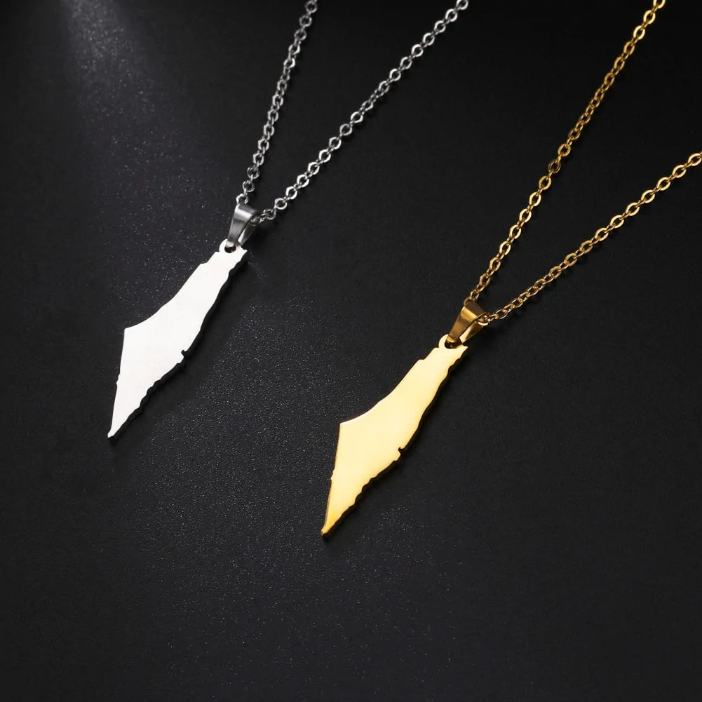 Palestine Map Pendant Necklace - Arabic Treasure
