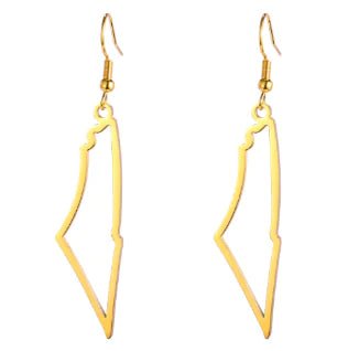 Palestine Outline Earrings with Titanium Steel Design (Pair) - Arabic Treasure