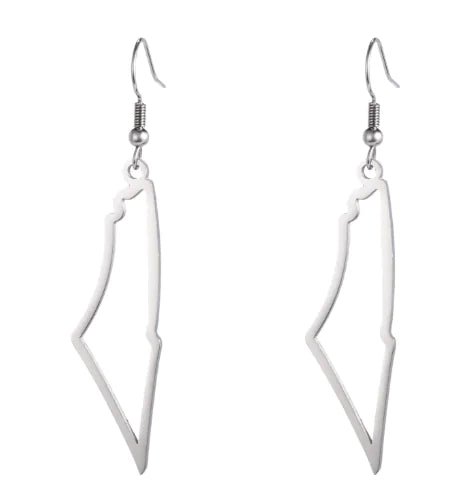 Palestine Outline Earrings with Titanium Steel Design (Pair) - Arabic Treasure