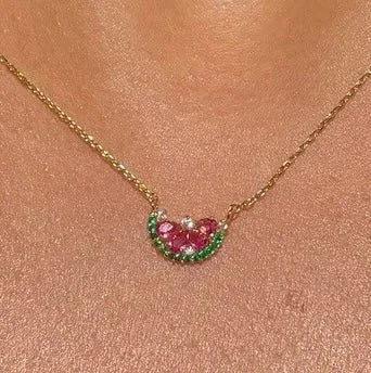 Palestine Watermelon Necklace - Arabic Treasure