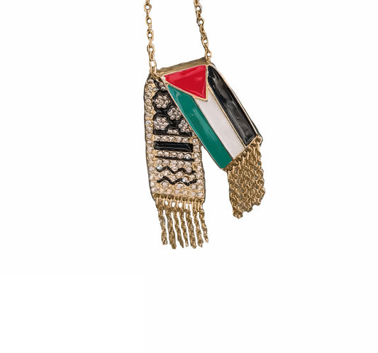 Palestine Flag Keffiyah Necklace - Arabic Treasure