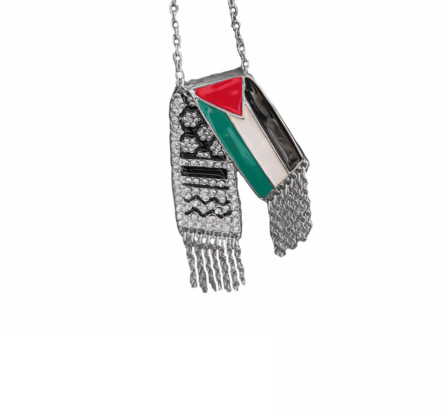 Palestine Flag Keffiyah Necklace - Arabic Treasure