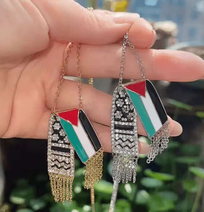 Palestine Flag Keffiyah Necklace - Arabic Treasure