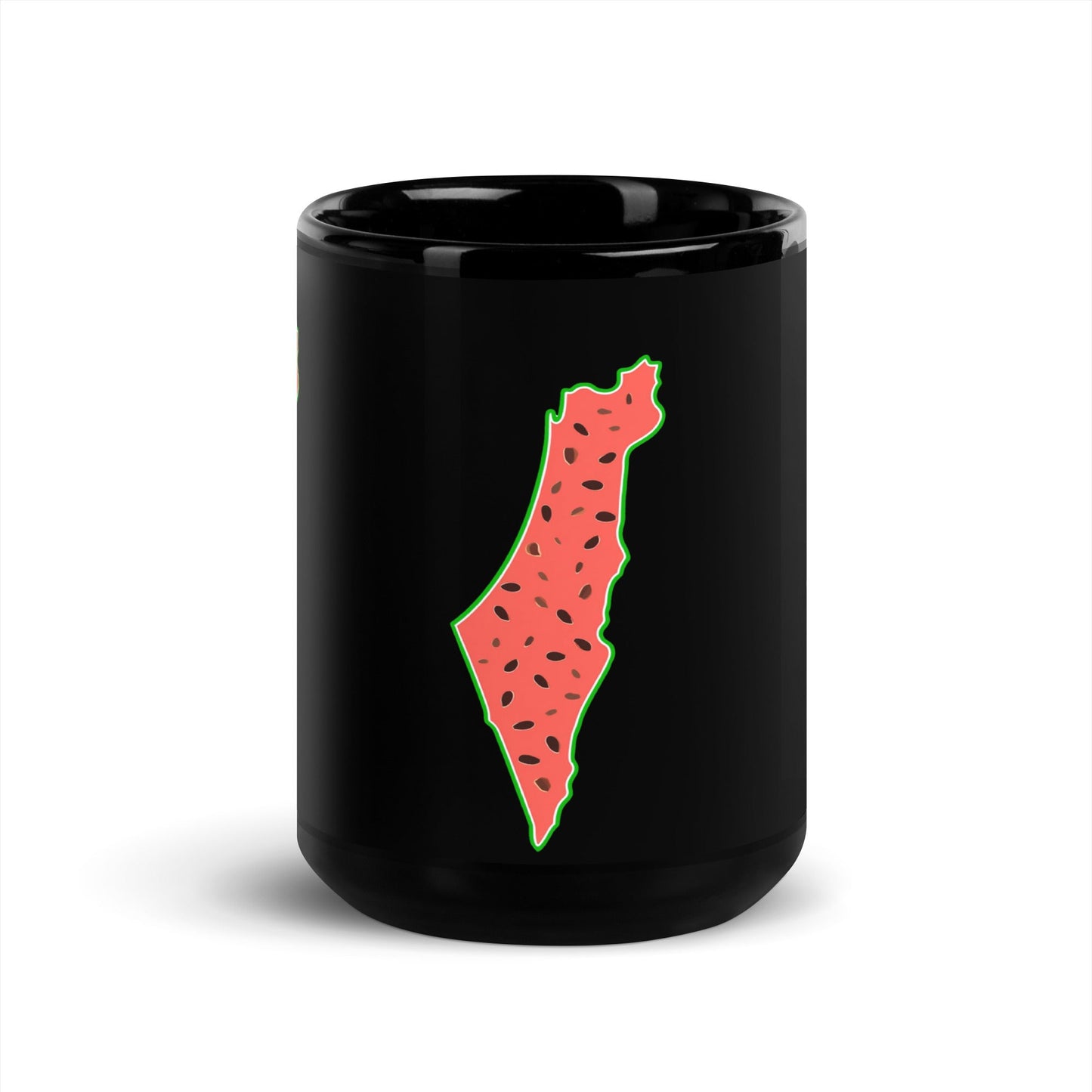 Palestine Map Watermelon Black Mug - Arabic Treasure