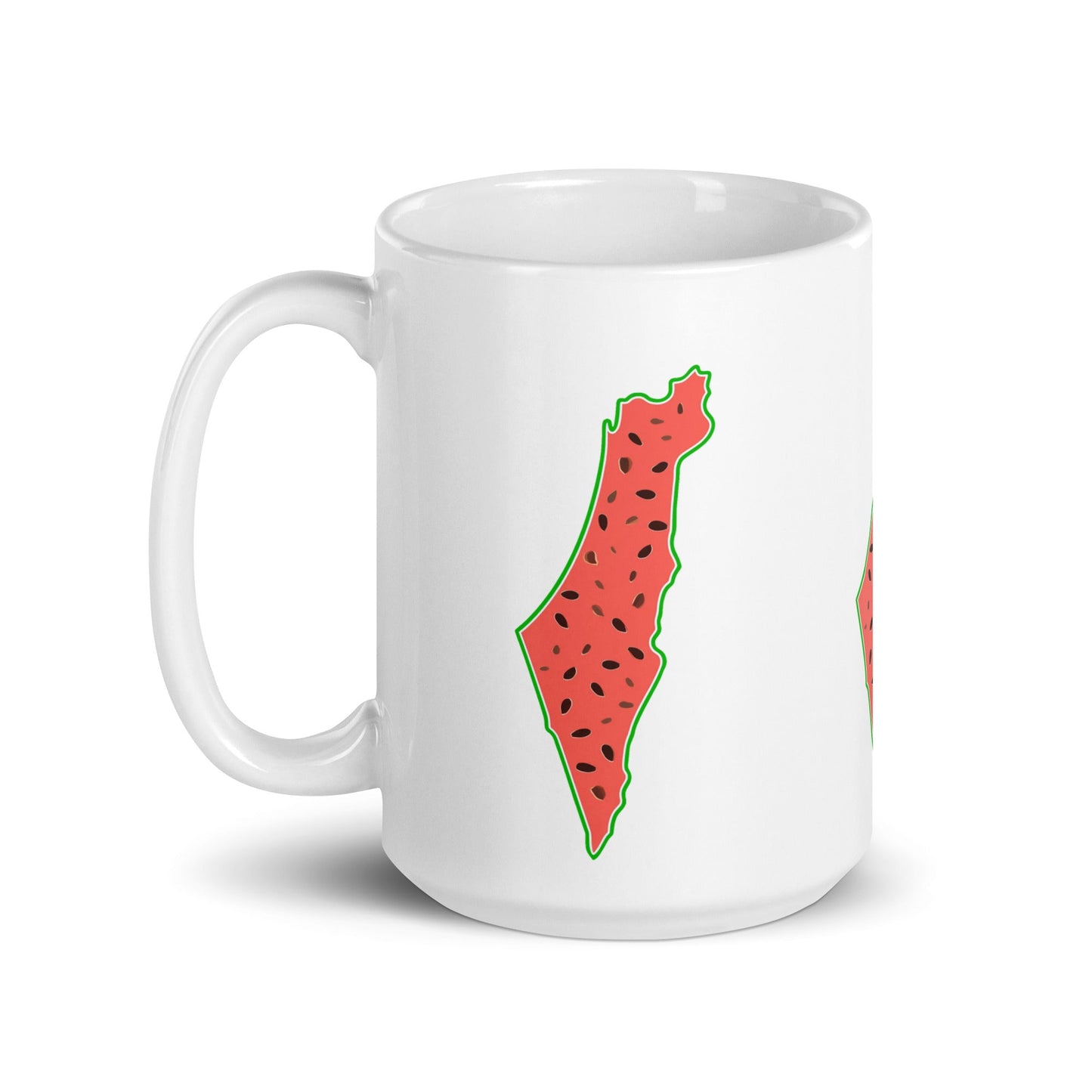 Palestine Map Watermelon White Mug - Arabic Treasure