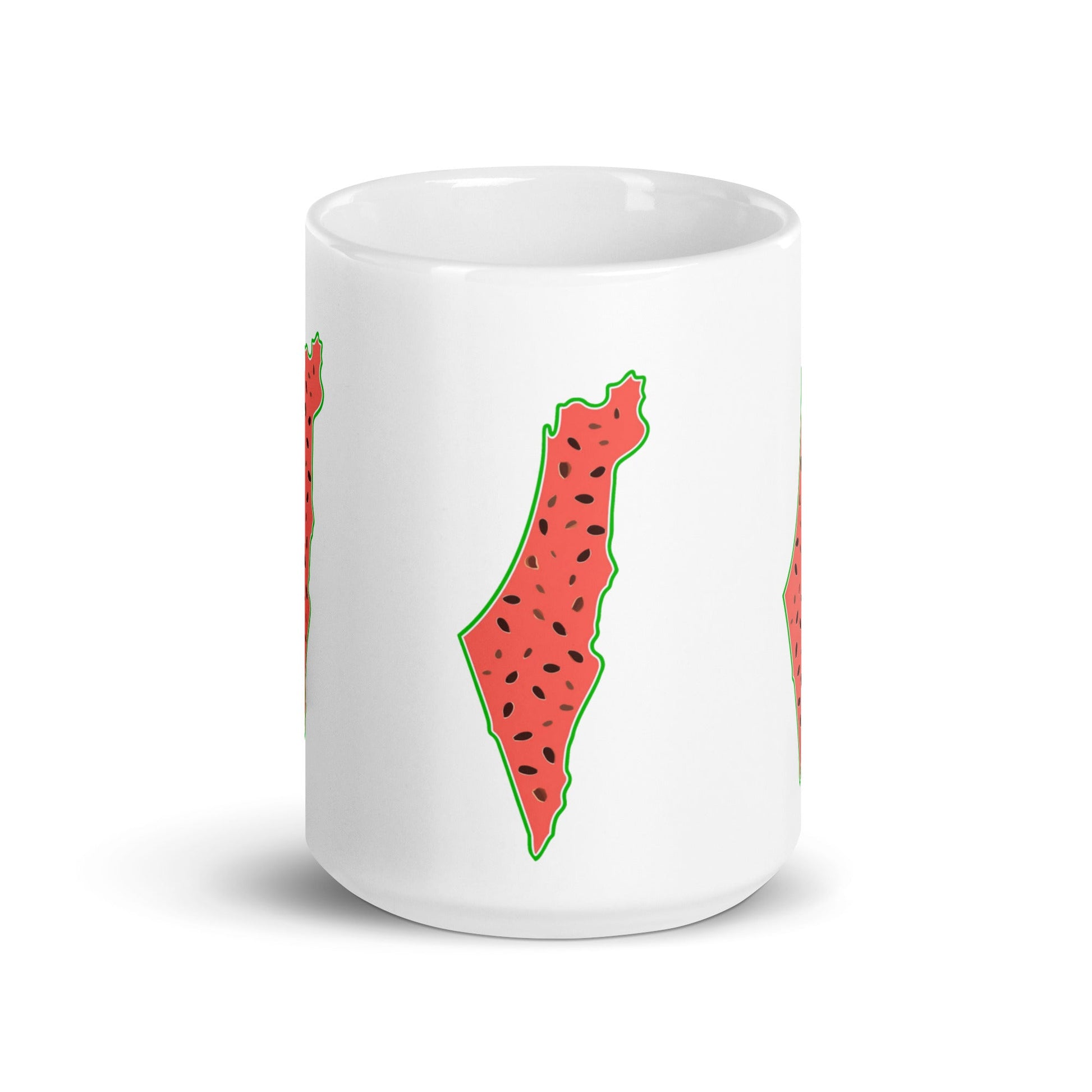 Palestine Map Watermelon White Mug - Arabic Treasure