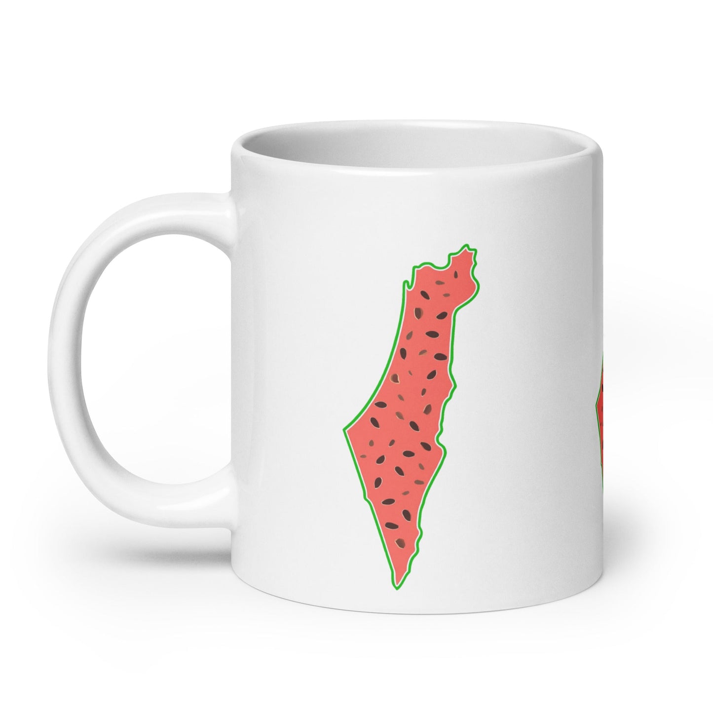 Palestine Map Watermelon White Mug - Arabic Treasure