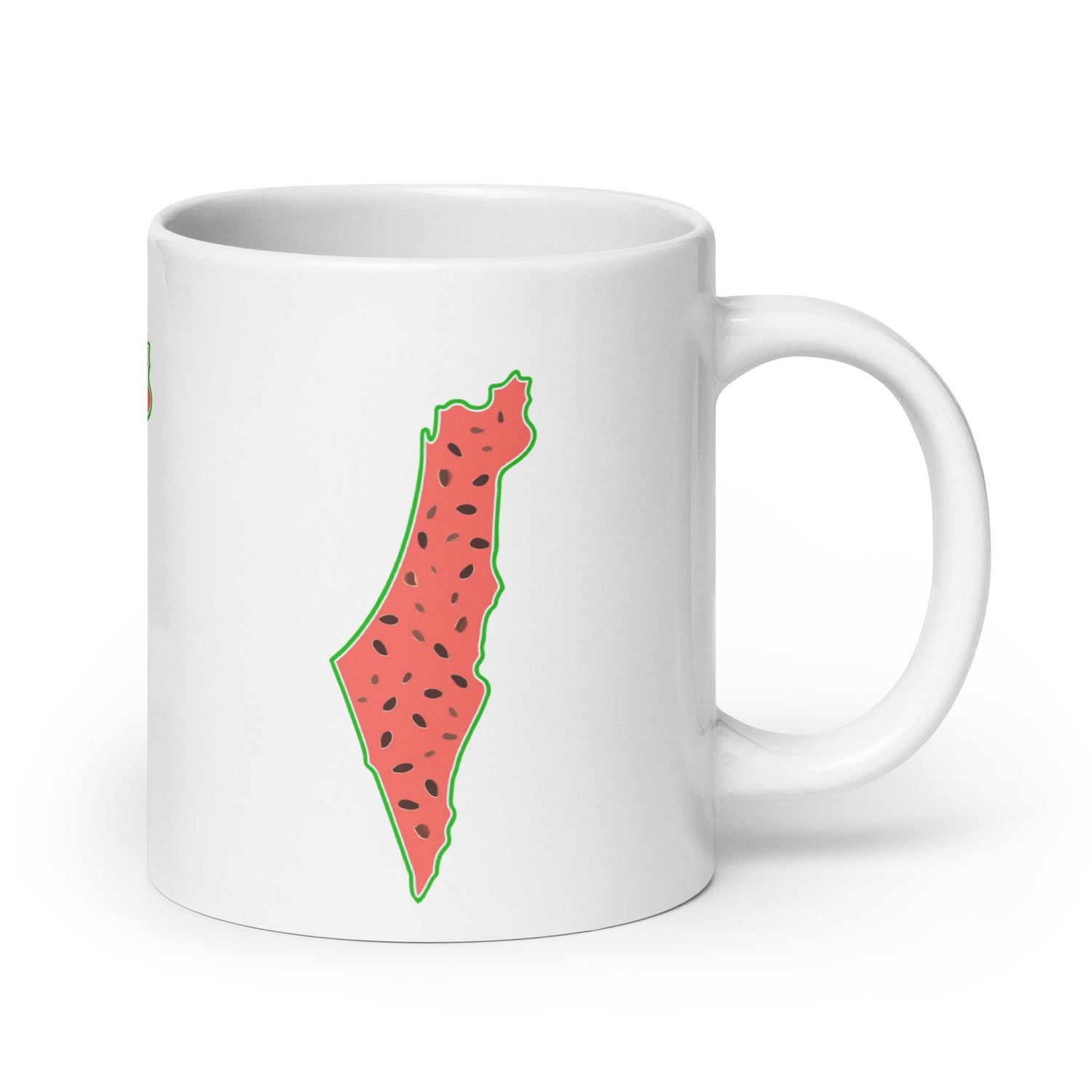 Palestine Map Watermelon White Mug - Arabic Treasure