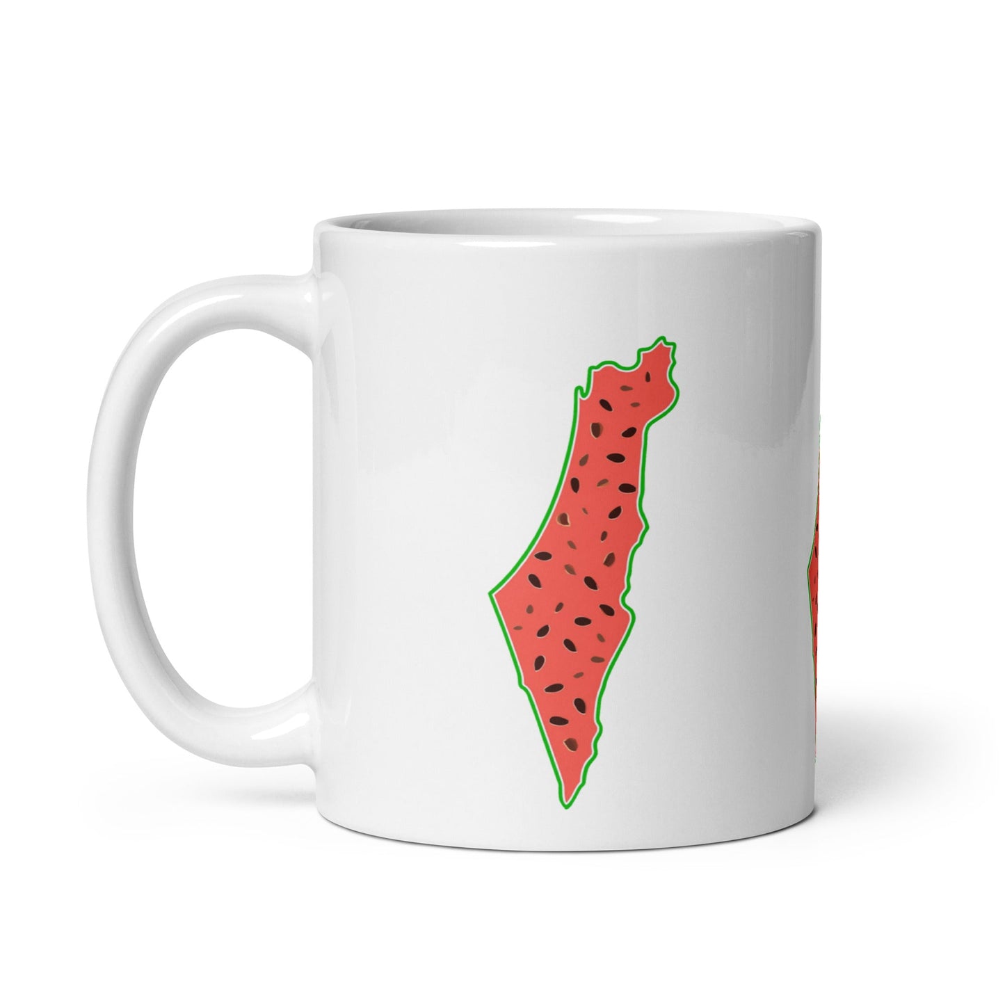 Palestine Map Watermelon White Mug - Arabic Treasure