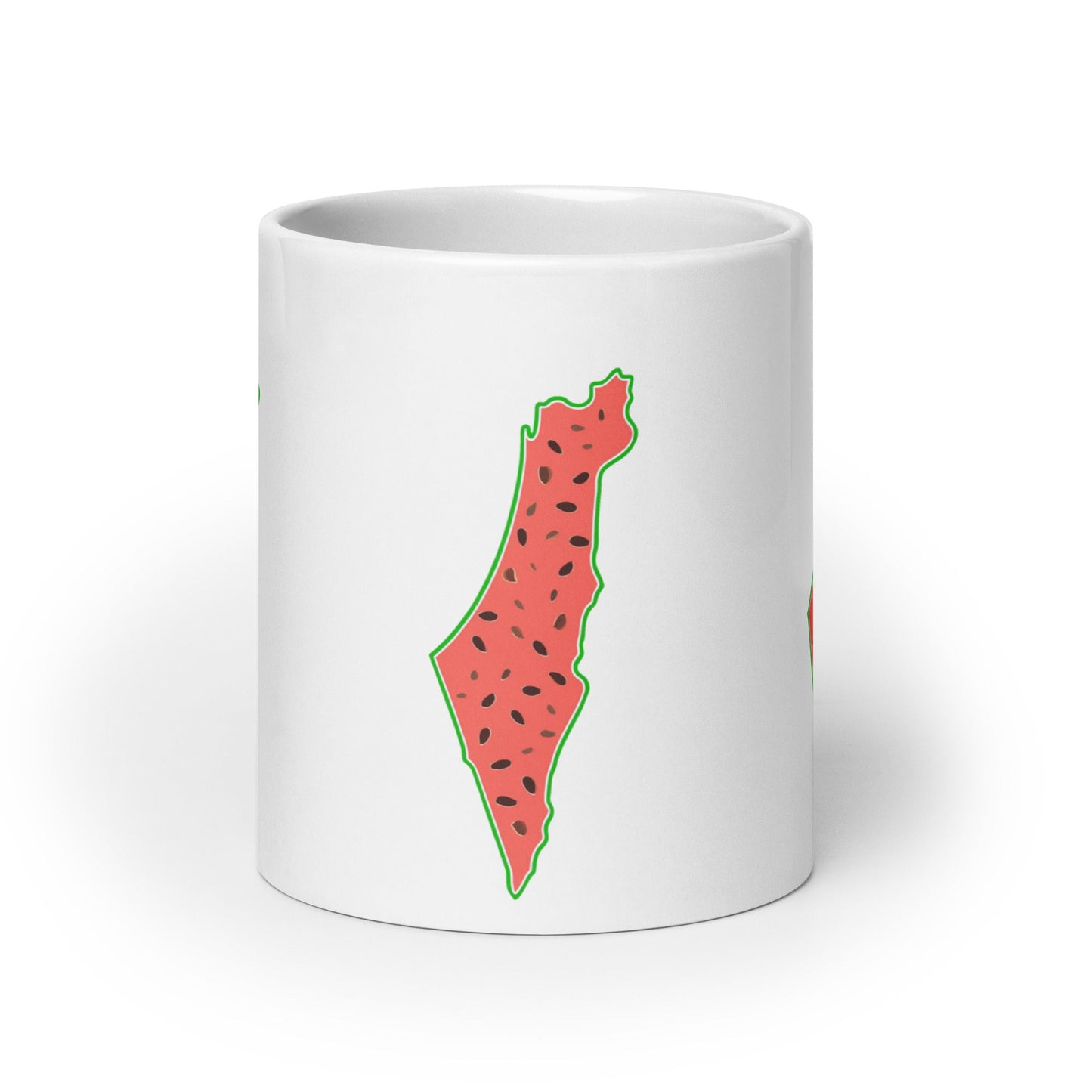 Palestine Map Watermelon White Mug - Arabic Treasure