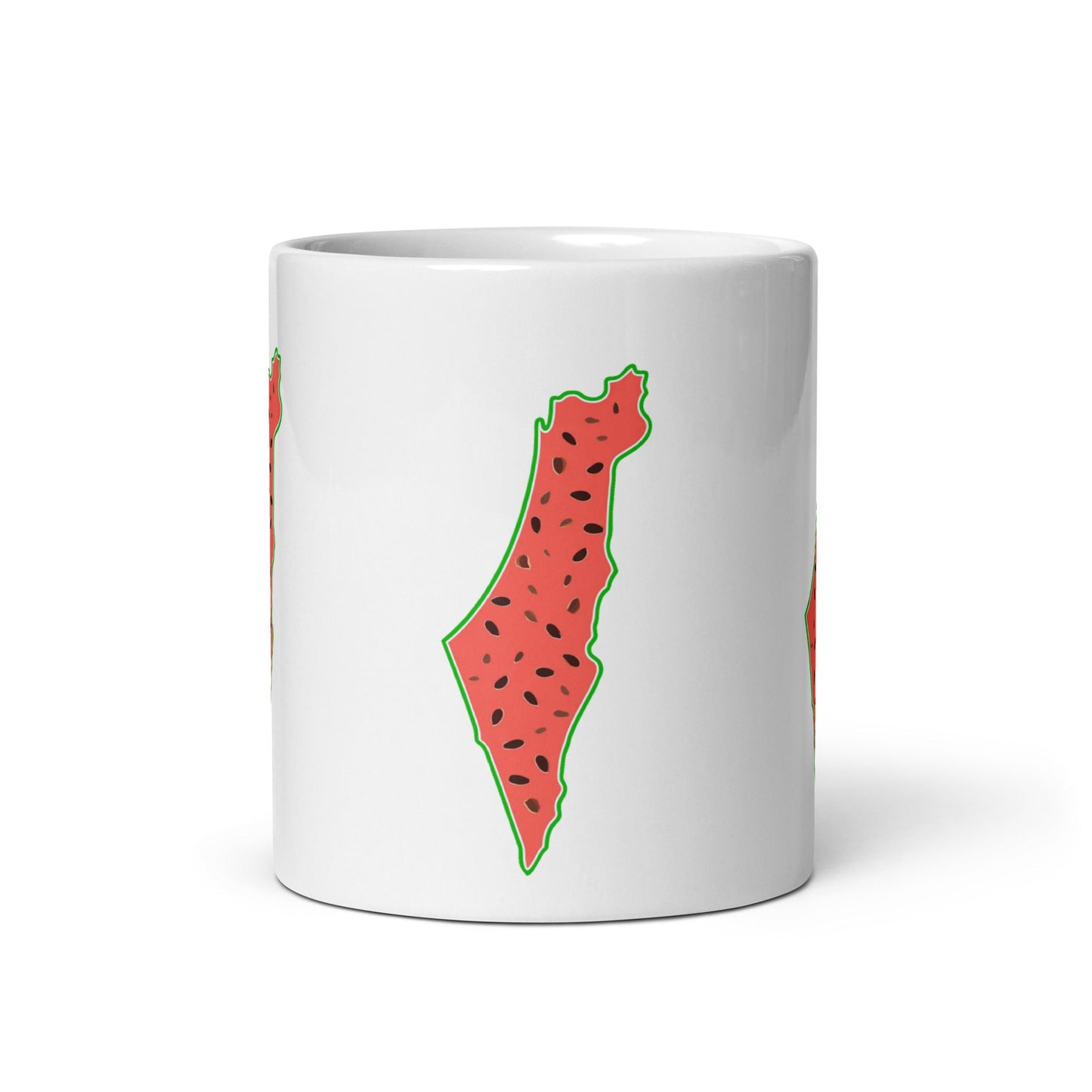 Palestine Map Watermelon White Mug - Arabic Treasure