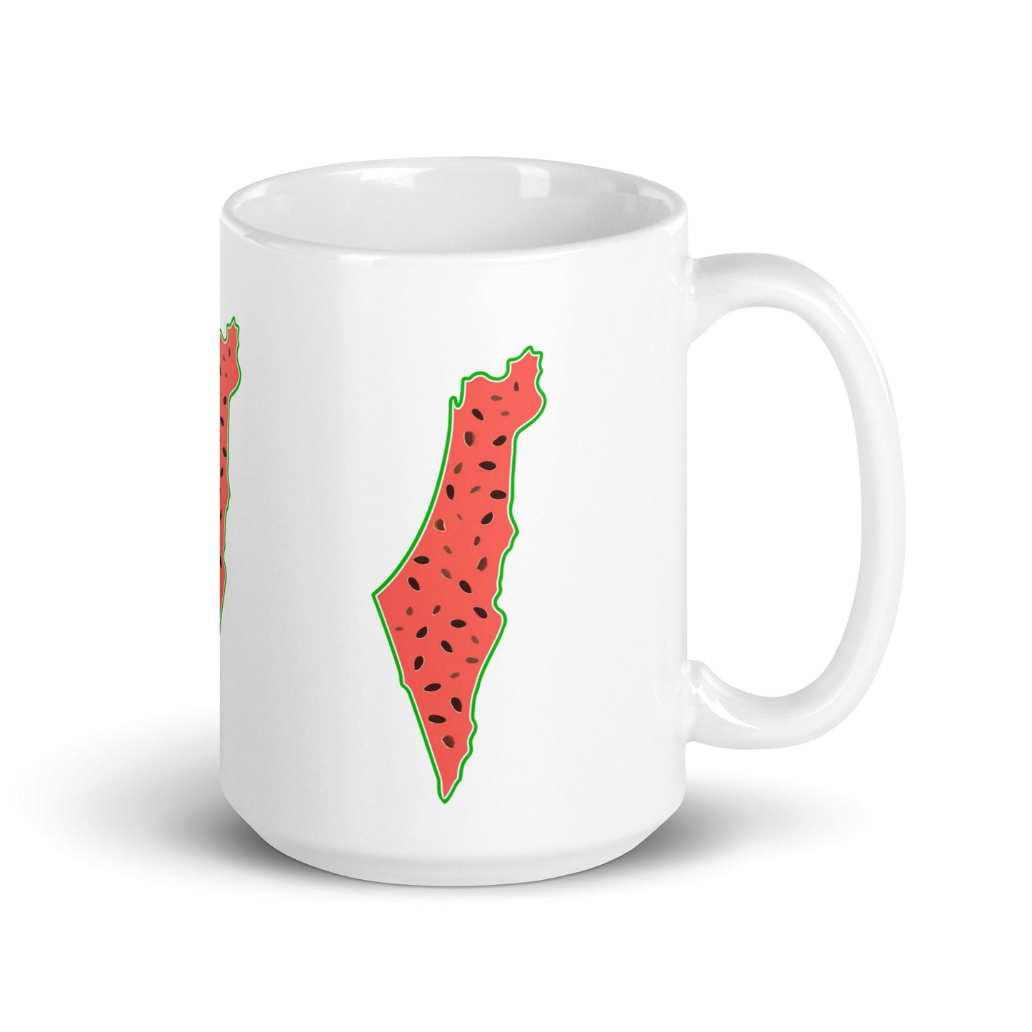 Palestine Map Watermelon White Mug - Arabic Treasure