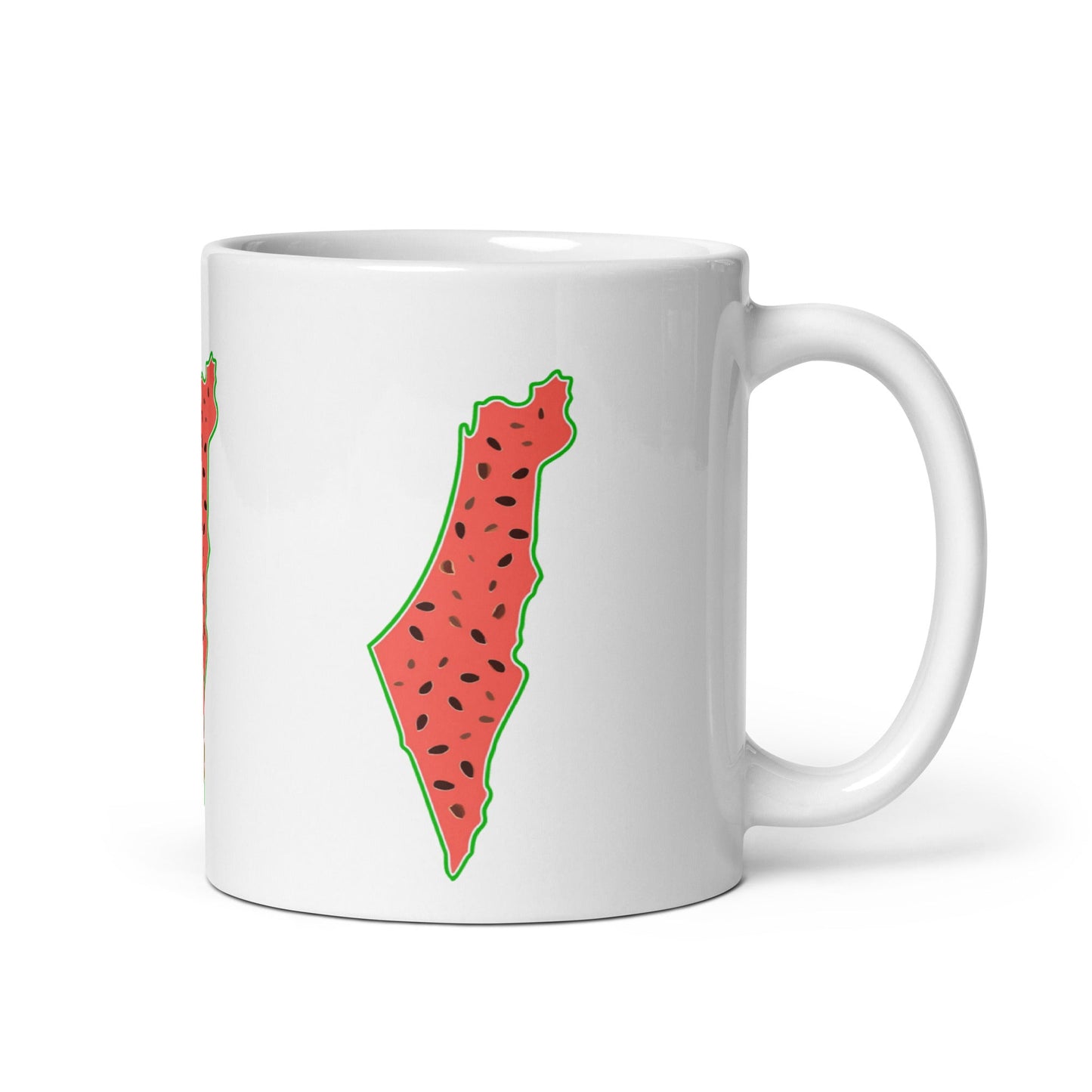 Palestine Map Watermelon White Mug - Arabic Treasure